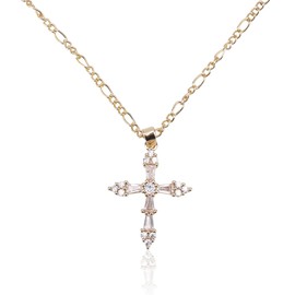 Mikovivi Gold Cross Necklace for Women, Dainty Small Cross Pendant Necklace Gold Fashion Jewelry for Women Trendy Jewelry Gift