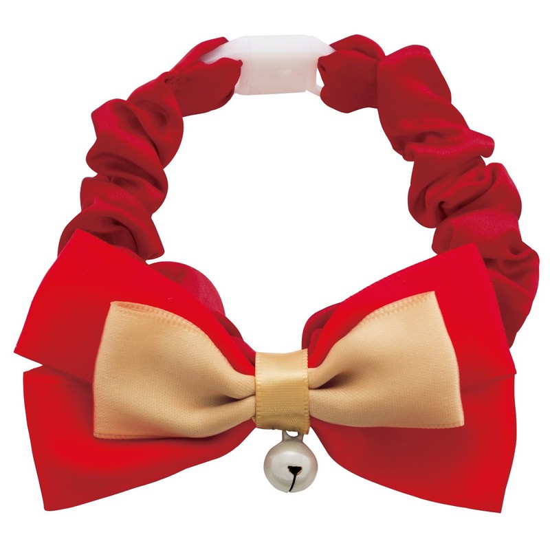 ペティオ (Petio) 首輪 プレシャンテ キャットカラーシュシュ リボン レッド 猫用