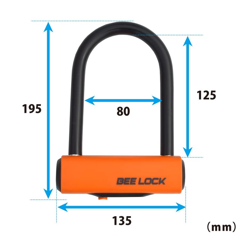 LEAD LU-208A BEE LOCK Shackle Lock Aluminum Motorcycle Lock 3.1