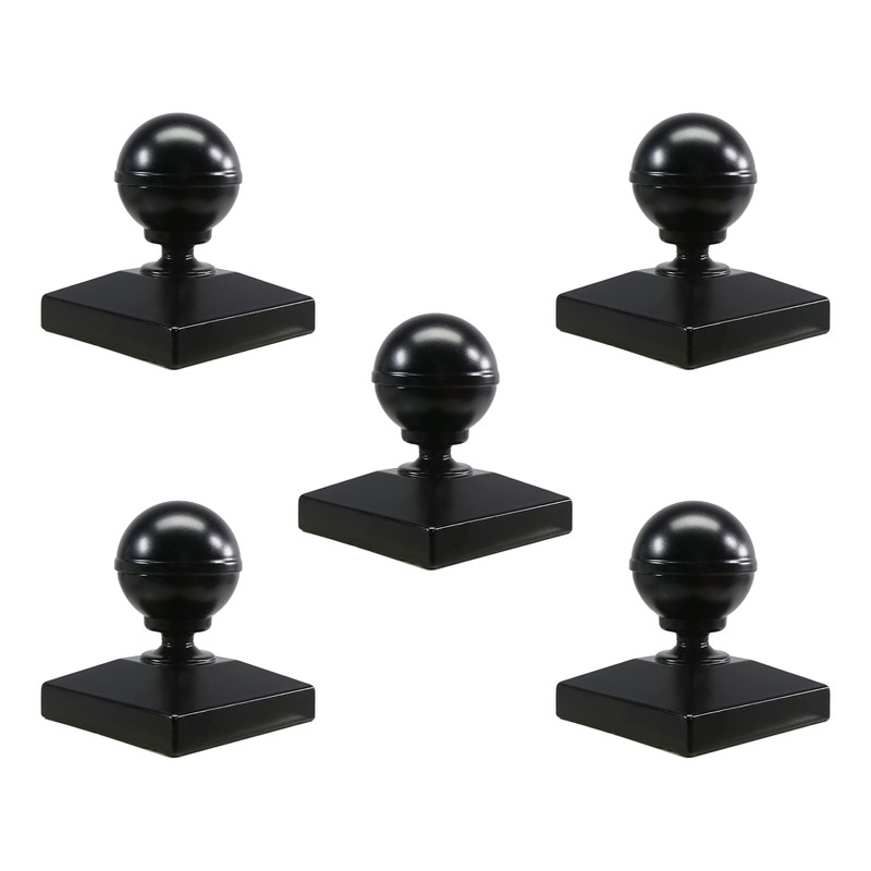 Plum Fittings 3" x 3" Square Black Aluminum Ball Post