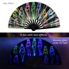 TRENDBOX Large Folding Hand Fan, UV Glow Fan for Rave,