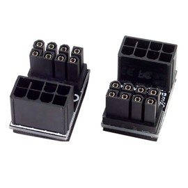 cablecc ATX 8Pin Female to 8pin Male 180 Degree AngledPower Adapter for Desktops Graphics Card