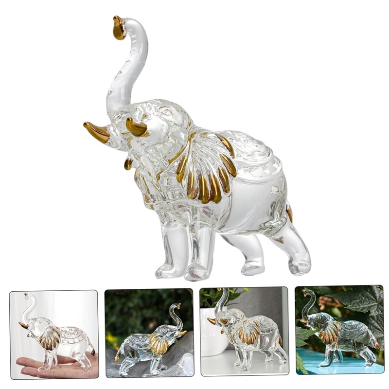 Gatuida Crystal Elephant Figurine Elegant Desktop Decor Craftsmanship Crystal Material