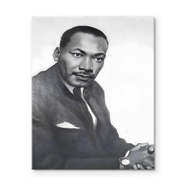 GUN SUPPLIES OUTLET LLC Martin Luther King Canvas Wall Art Decor - Black and White Portrait of Dr. King Inspirational Leadership Artwork for Living Room, Office or Classroom Wall Decoration 8X10 inch