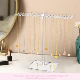 BYHLYH Necklace display stand,Acrylic necklace holder, jewellery stand for Necklaces, Bracelets, Rings, Watches & Earrings