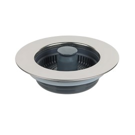 Casoter 3-in-1 Sink Plug Kitchen Sink Strainer and Stopper Combo Stainless-wrap Shell Replacement for Hole 76-83MM