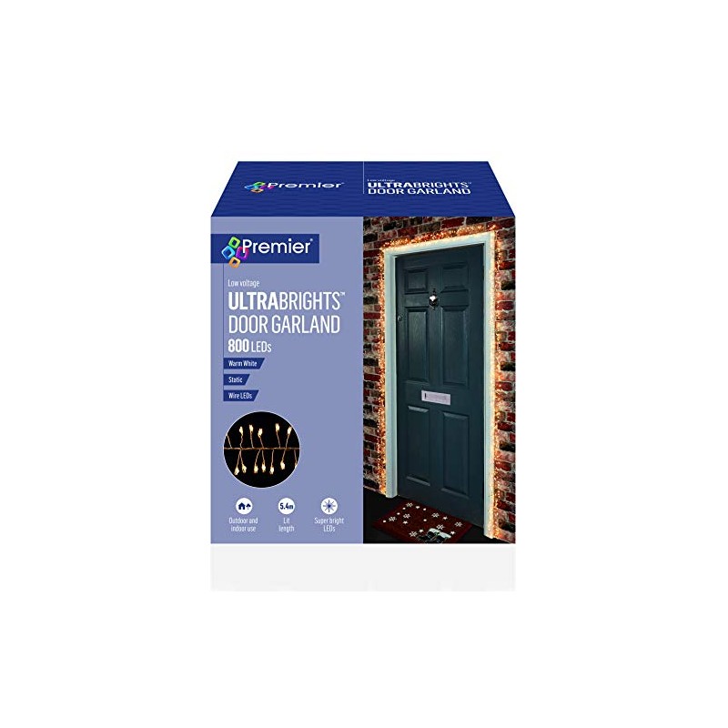 Premier 5.5m Ultrabrights Door Garland 800 LEDs in Warm White,