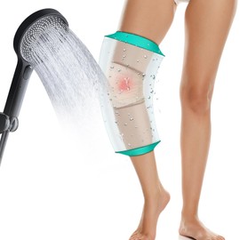 SUPERNIGHT Waterproof Knee Cast Cover for Shower, Adult PICC Line Covers for Knee, Watertight Reusable Cast Protector for Leg Surgeries Wound Bandage (Adult Knee Green)