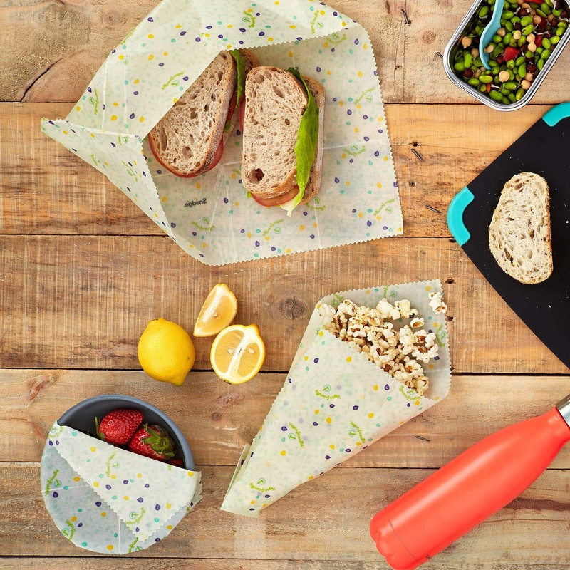 Smidge Vegan Wax Wraps Lunch Set of 3 Reusable &