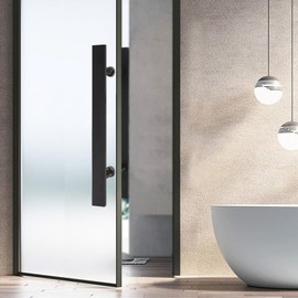 DYRABREST 17.5Inch Stainless Steel Door Handle Double Sided Pull Push Sliding Barn Door Handle (Painting Black)