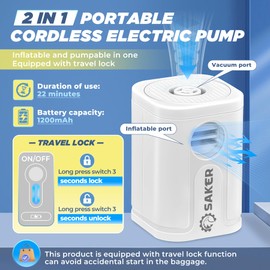 Saker Vacuum Storage Bags with Electric Air Pump, 2-in-1 Pumping and Inflation, Storage Bags Vacuum Sealed, 15 Pack (3 Jumbo, 3 Large, 3 Medium, 3 Small, 3 Roll Up Bags) for Clothes, Bedding, Travel