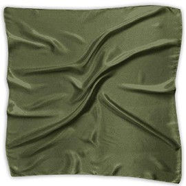 satin silk Large Square Plain Nautical Head Neck Scarf Wrap 90 cm X 90 cm (OLIVE)
