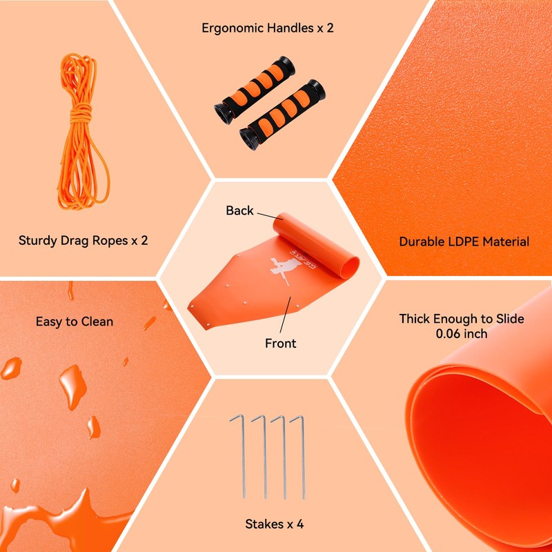 GearOZ Deer Drag Sled Thickened Game Hauler Strap Reduce Ground