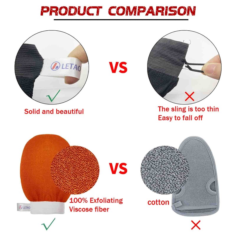 2 pack Exfoliating glove - body scrubber - ​for deep
