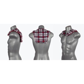 Neck Pillow with Back Section Flannel Checked Red Cherry Stone Cushion Neck Pillow Back Heat Cushion