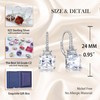 JiaYangJY Silver Square Princess Cut Cubic Zirconia Drop Earrings for