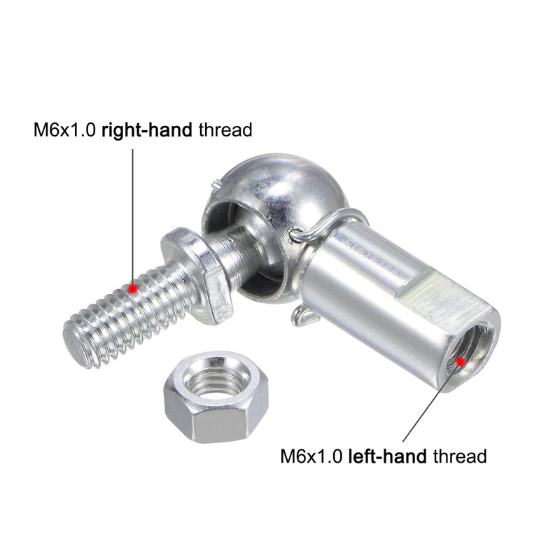 uxcell 2pcs CS10 M6 Angle Ball Joint, M6x1.0 Right Hand