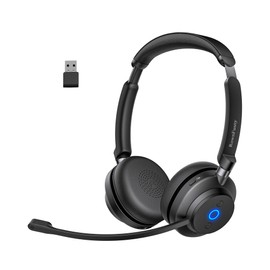Wireless Headset with Mic for Work, Bluetooth 5.3, Advanced Noise reduction Microphone, & HD Microphone & HiFi Stereo & Ultra Lightweight Comfortable Bluetooth Headphones for PC, Laptop, iPhone,Zoom