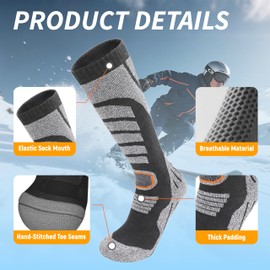 seenlast 1 Pair Unisex Ski Socks Ski Socks Winter Sports Snowboard Breathable Socks Knee Socks Thermal Socks Functional Socks Made of Merino Wool Outdoor Socks