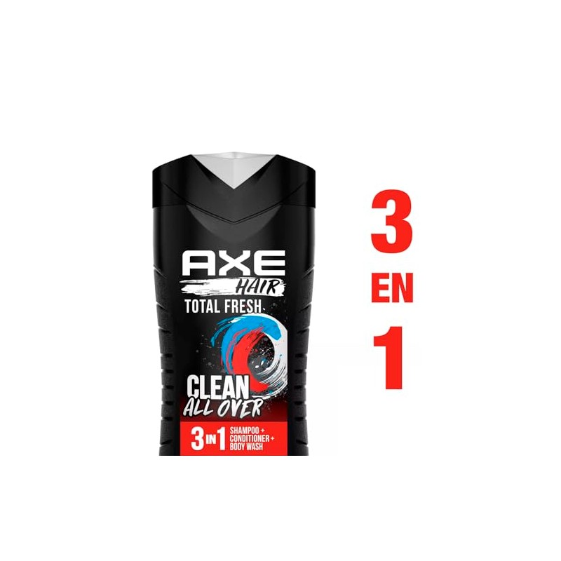 AXE Champú 3 In 1 Total Fresh, color negro, 1