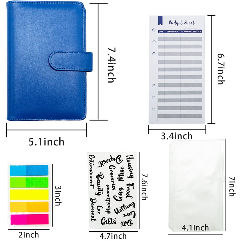A6 Budget Binder Set - 28pcs Leather Ring Binder Notebook