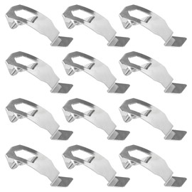 12 PCS Artwork Back Plate Fixing Clips，Photo Frame Clips ， Metal Spring Turn Clips for Picture Hanging, Silver Tone ，Silver Tone Metal Spring Fasteners for Hanging Artwork and Pictures (35x13mm)