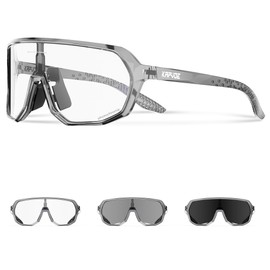 KAPVOE Photochromic Cycling Glasses for Men Women Mountain Bike Sunglasses Black Sports Goggles UV Protection