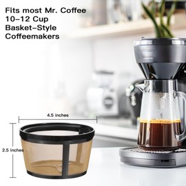 Reusable Coffee Filter for Mr. Coffee 10-12 Cup Basket-Style Coffeemakers（pack of 3 pcs）