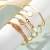 Gold Bracelets for Women Waterproof Dainty Bangle Cuff Bracelets Set