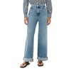 FRAME Women's Le Jane Wide Leg Cuffed Jeans, Varsity Blues,