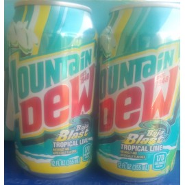 Mountain Dew  Limited Edition Mountain Dew Baja Tropical Lime Soda Full 2 Cans