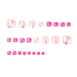 FIEONCIY Press on Toenails with Designs Acrylic Fake Nails for Toe Artificial False Nails with Charms Glue on Toe Nails for Spring Summer Stick on Toenails for Women Girls(JP1633)