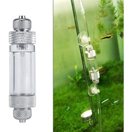 Zerodis CO2 Bubble Counter, 2 Types Single/Double Head Carbon Dioxide Bubble Counter Aquarium Diffuser Regulator Fish Supplies (Double Head)