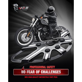 MZS Motorcycle Passenger Floorboards, Touring Rear Footboards Skeleton Foot Pegs Pedal Mount Bracket Kit CNC Black Compatible with 93-25 Road Glide Electra Street Glide Road King Tri Ultra CVO FLD