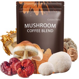 Mushroom Coffee 6 Adaptogenic Mushrooms USDA Organic Instant Coffee MCT Oil USA Grown Better Energy, Focus, Digestion, Immunity Cordyceps, Lion’s Mane, Turkey Tail 30 servings (6.35 Oz / 180g)