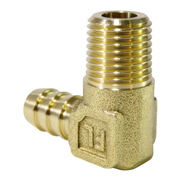 Flowbal GHNL-0211 L-Shaped Hose Nipple, Brass, 1/4 x 10.5