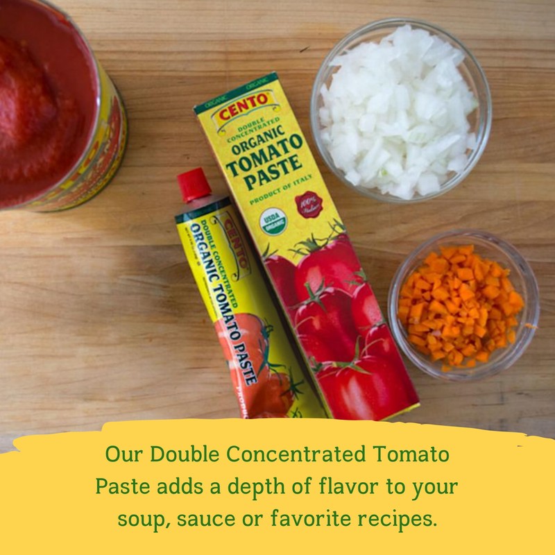 Cento Organic Tomato Paste, 4.56 Oz Tube (Pack of 12),