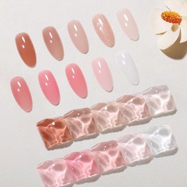 Beautpal Milky White Jelly Nude Gel Nail Polish Set, 10 Transparent Colors Sheer Pink Orange Soak Off UV/LED Lamp Gel Nail Kit for Salon Gel Manicure and Nail Art DIY at Home 7ml