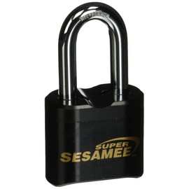 Sesamee K637 4 Dial Bottom Resettable Combination Brass Padlock with 2-Inch Shackle and 10,000 Potential Combinations