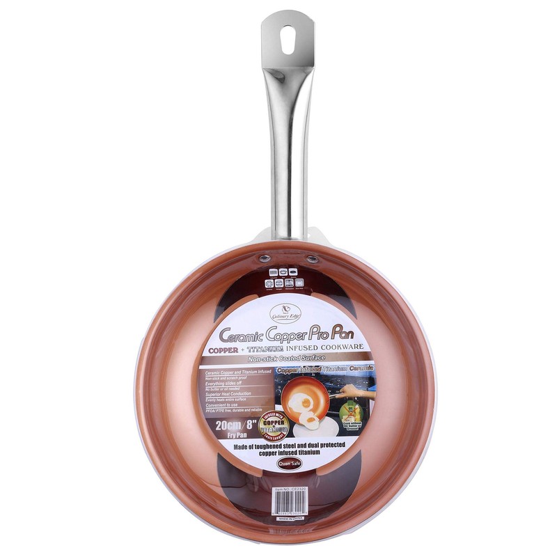 Culinary Edge Nonstick Ceramic-Infused Copper Cookware (8" Fry Pan)