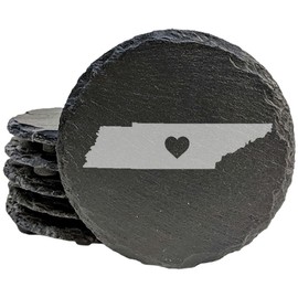 Love Tennessee Coasters - Round Slate - set of 4