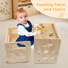 Satisure Montessori Weaning Table and Chair Set, Wooden Toddler Table