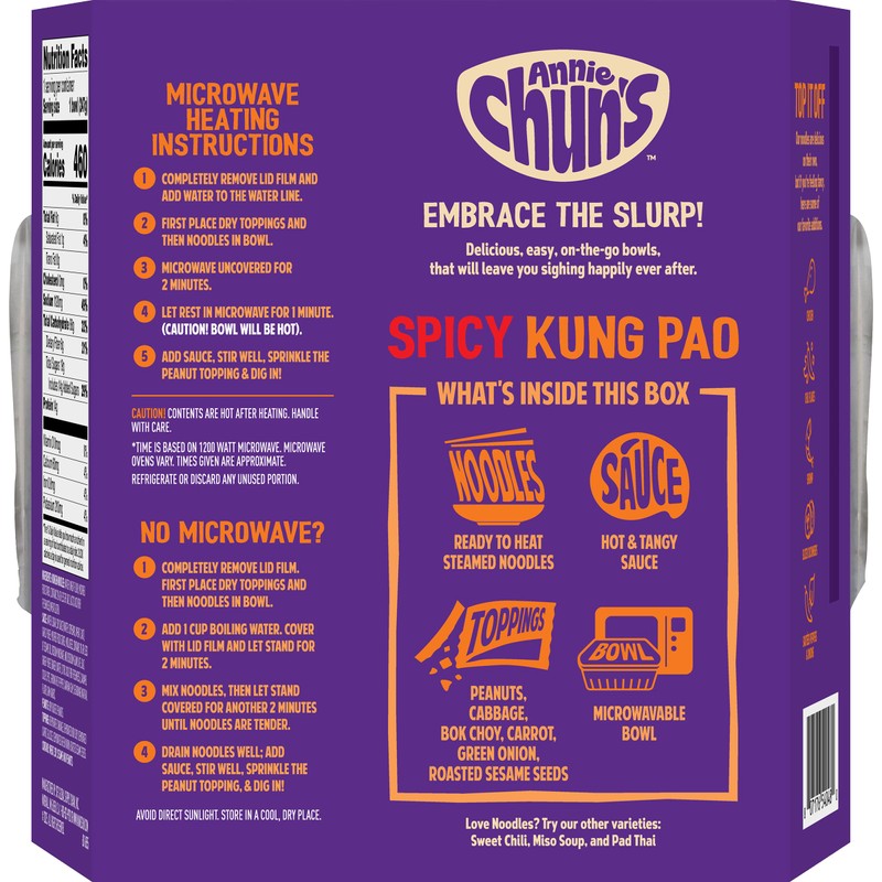 Annie Chun's Spicy Kung Pao Noodle Bowl, 8.73 oz (Pack