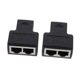 Operitacx 2pcs Ethernet Socket Splitter Adapter Network Connector for Dual Device Connection Durable Easy to Use for Home Office Networking