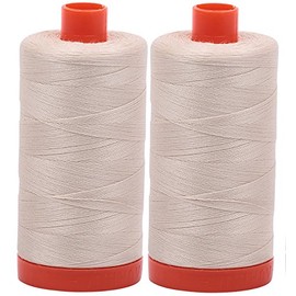 Aurifil Mako 50wt Thread 2 Large Spools: Light Beige (2310x2)