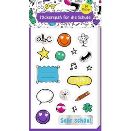Sticker – Stickerspaß für die Schule: Stickerbogen mit 90 Stickern: Geschenk für Schultüte, Einschulung, Schulstart, Schulanfang, Grundschule