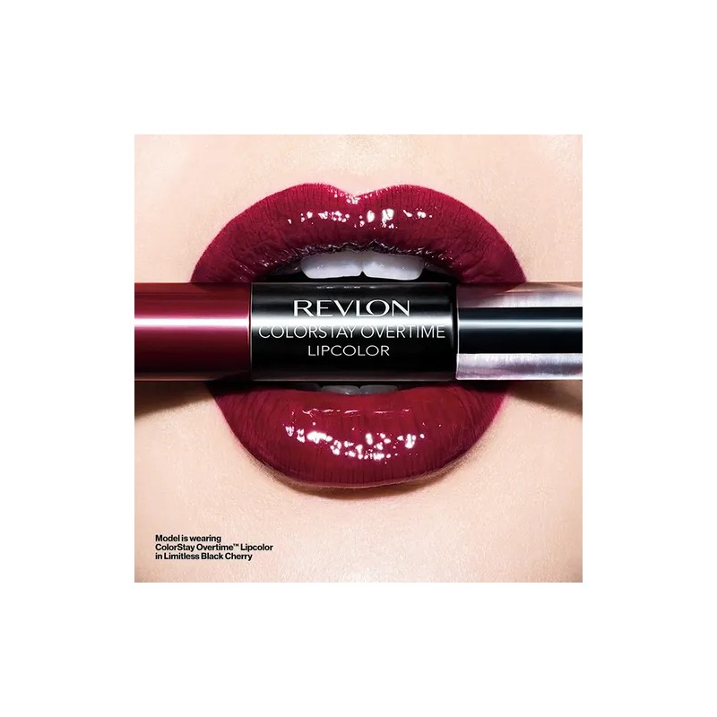 Labial Líquido Cs Overtime Lipcolor Tono Black Cherry Acabado Gloss