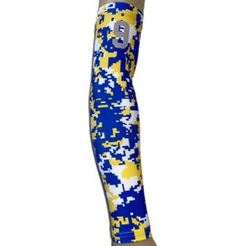Sports Farm Custom Letters/Numbers Arm Sleeve - Royal Blue Yellow & White Digi Camo - Youth and Adult Sizes