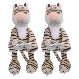 1 Pair Cartoon Curtain Tiebacks Drapery Holdbacks Cute Plush Animal Elastic Button Curtain Clip Buckle for Living Room Bedroom Nursery Room (Tiger)