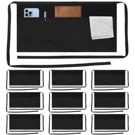 JILANLO Waist Apron,Waiter short apron with 3 pockets，Black waiter half apron (10)
